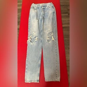 Like New We The Free People Distressed Light Blue Jeans. Sz 24